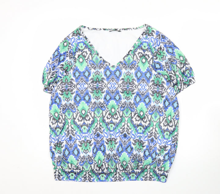 Roman Women’s Multicoloured Size 14 V-Neck Tunic Blouse