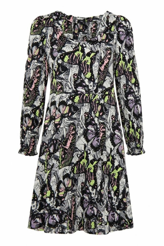 Front view of Next Women’s Multicoloured Butterfly Print A-Line Dress UK 14