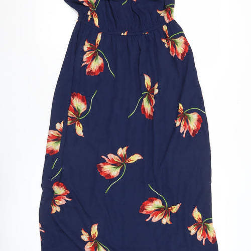 Aprico Women’s Blue Floral Off Shoulder Midi Dress Size 12