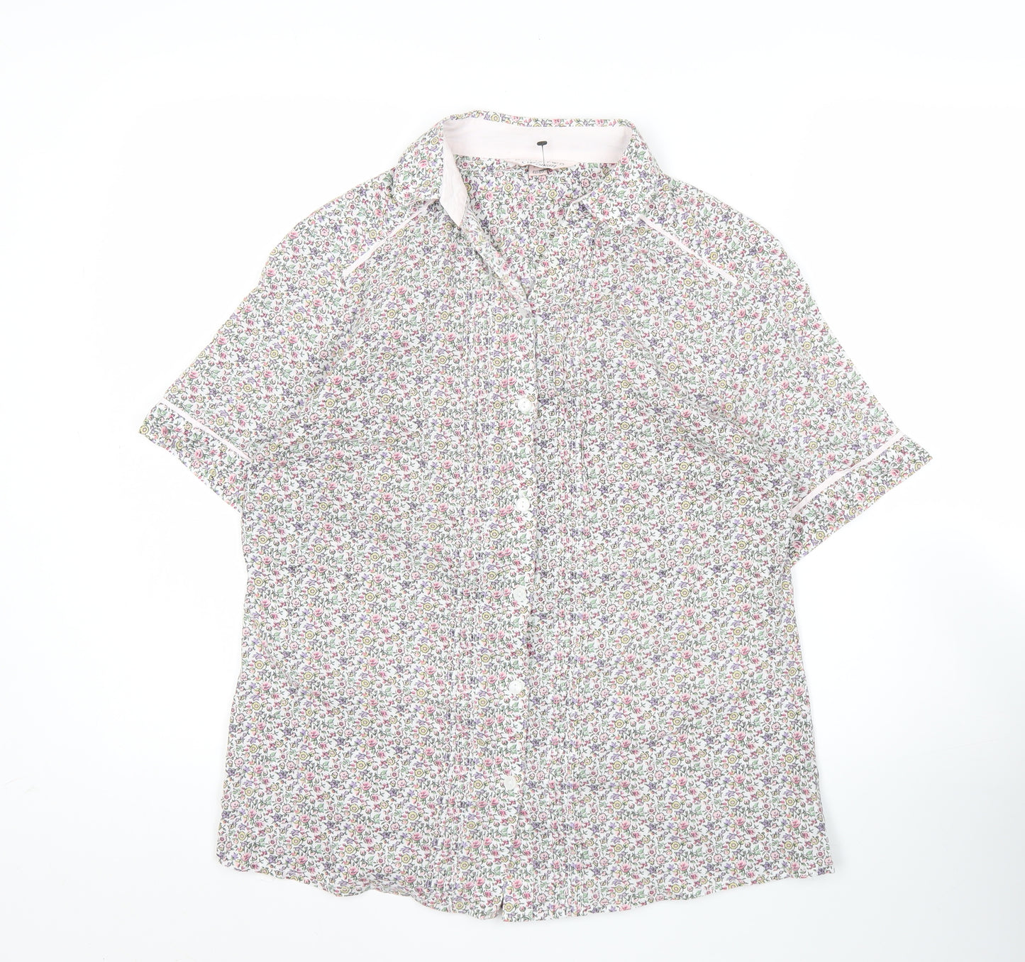 Double TWO Women’s Multicoloured Floral Cotton Button-Up Shirt Size 12