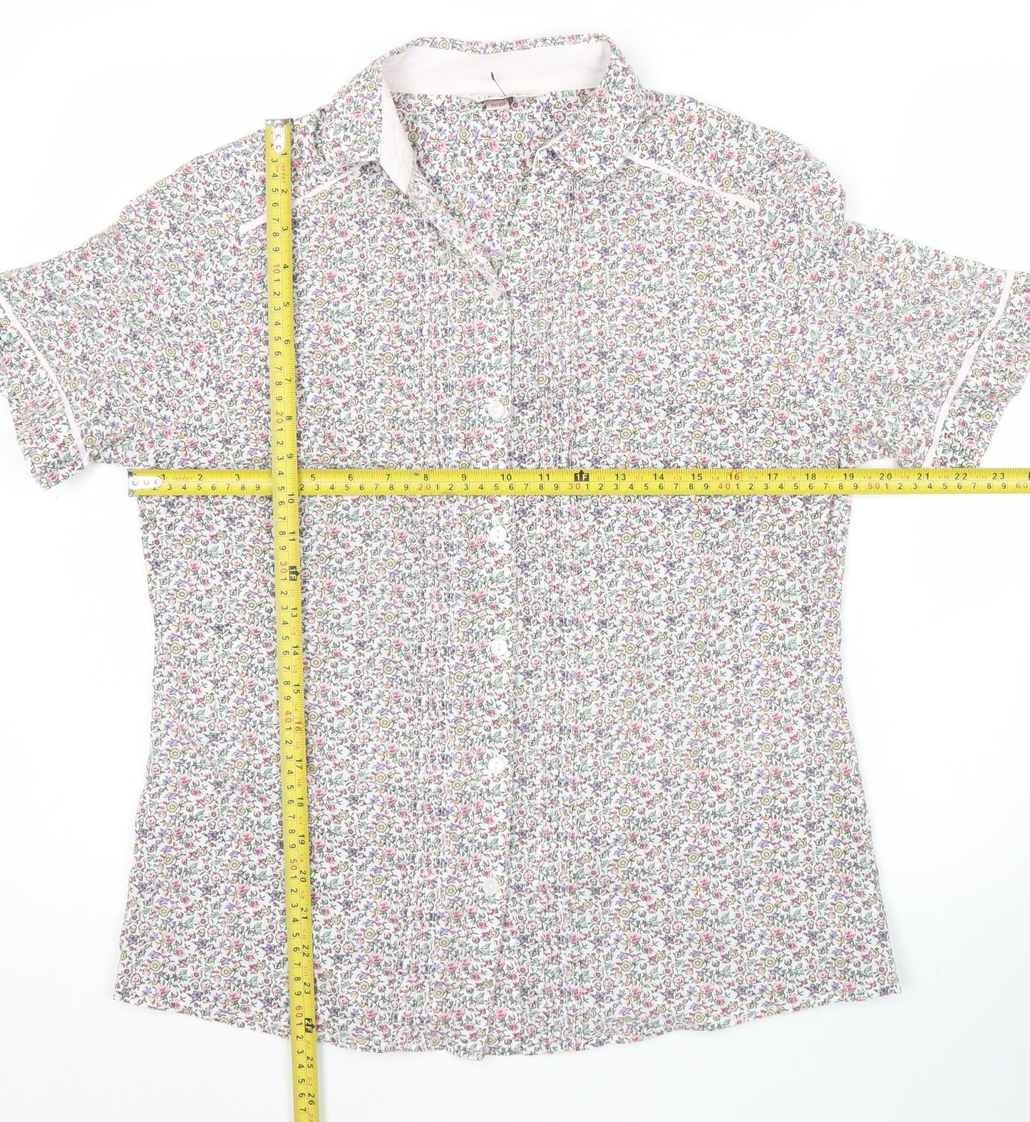 Double TWO Women’s Multicoloured Floral Cotton Button-Up Shirt Size 12