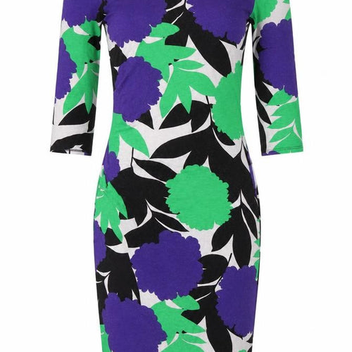 Phase Eight Womens Multicoloured Floral Dress Size 10 Sheath 3/4 Sleeve