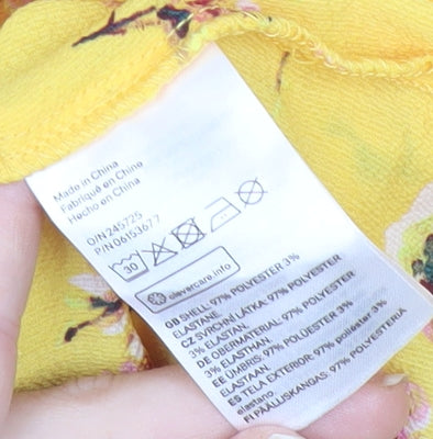 H&M Women’s Yellow Floral Ruffle Off Shoulder Blouse Size 6
