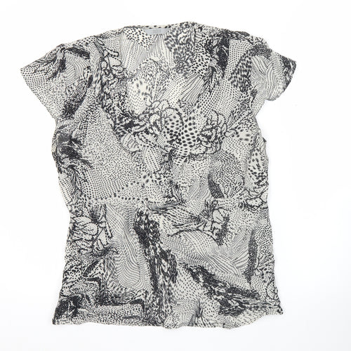 Marks and Spencer Women’s Black Floral Viscose Blouse UK 12