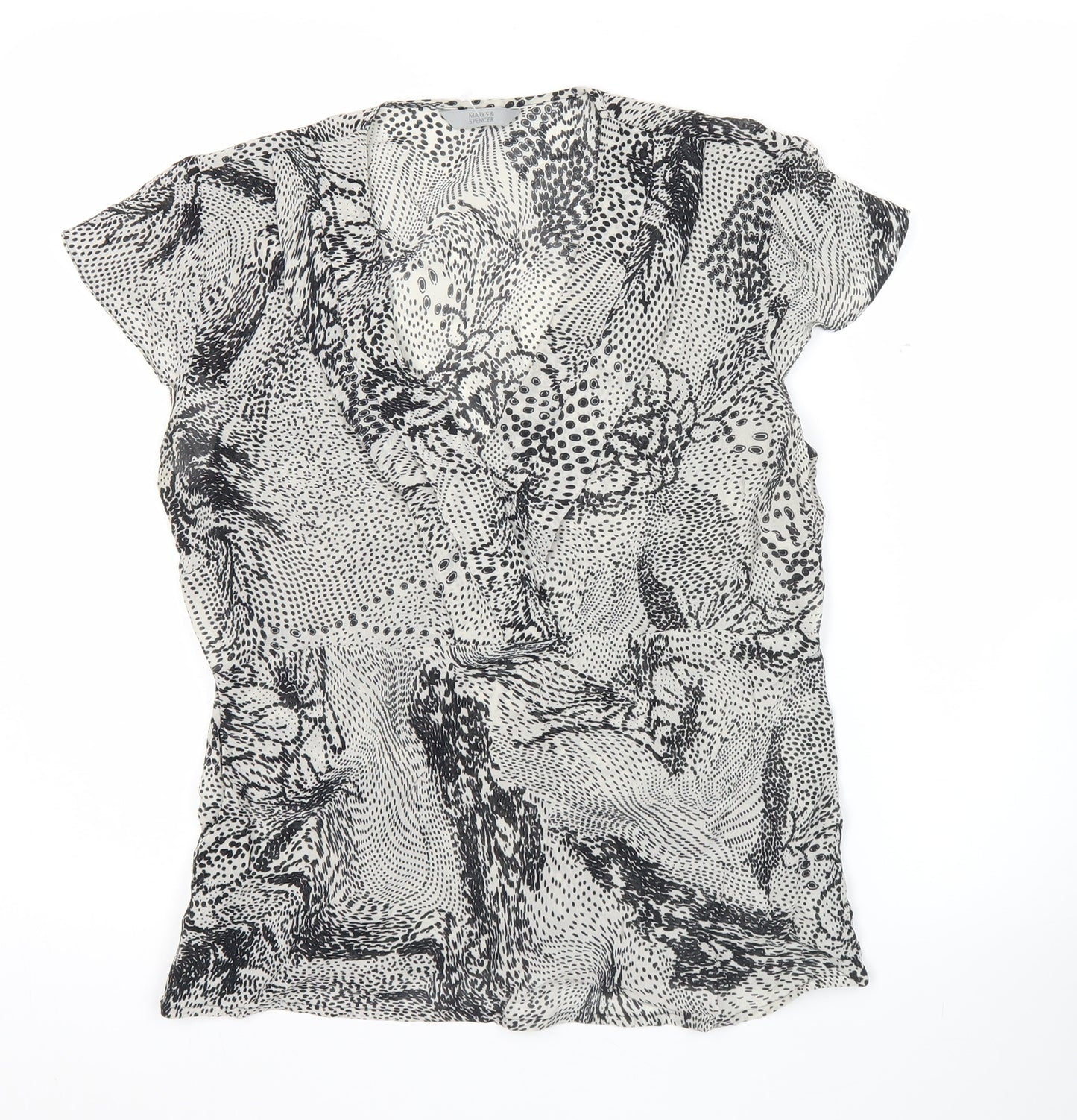 Marks and Spencer Women’s Black Floral Viscose Blouse UK 12