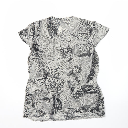 Marks and Spencer Women’s Black Floral Viscose Blouse UK 12