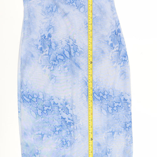 Primark Women Blue Animal Print Midi Bodycon Dress Size M