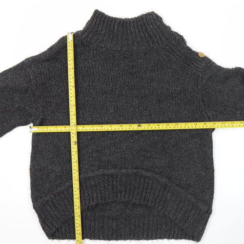 Topshop Women’s Grey XS Mock Neck Knit Pullover Jumper