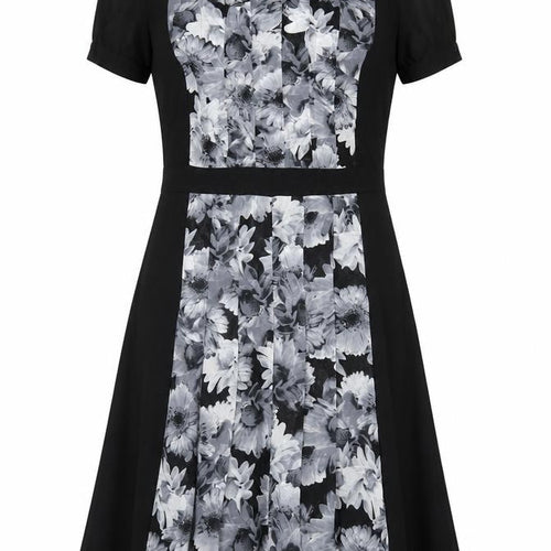 Marks and Spencer Womens Black Floral Hi-Low Fit & Flare Dress Size 12