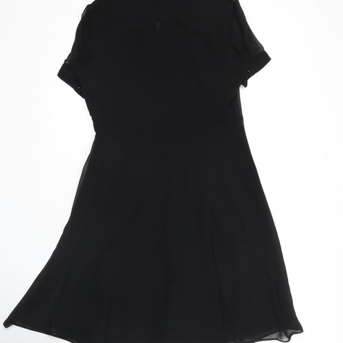Marks and Spencer Womens Black Floral Hi-Low Fit & Flare Dress Size 12