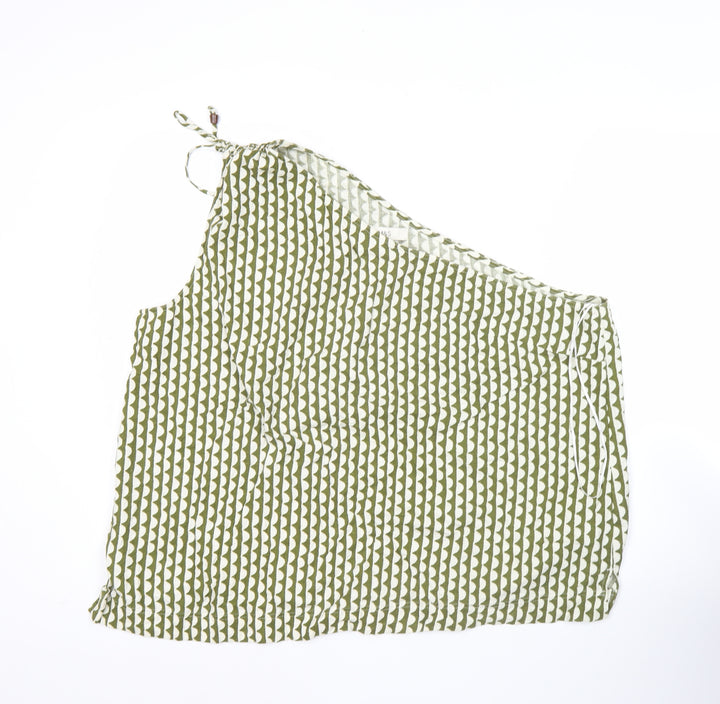 Marks and Spencer Women Green Linen Viscose One Shoulder Blouse Size 22