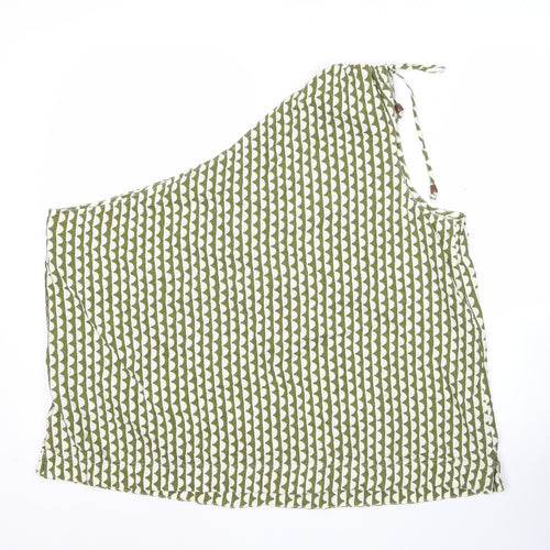Marks and Spencer Women Green Linen Viscose One Shoulder Blouse Size 22