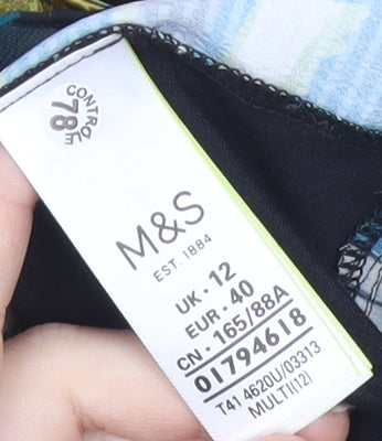 Marks and Spencer Womens Multicoloured Striped Tunic Blouse Size 12