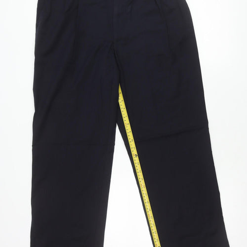 Jaeger Men’s Black Wool Pleated Dress Trousers Size 50R