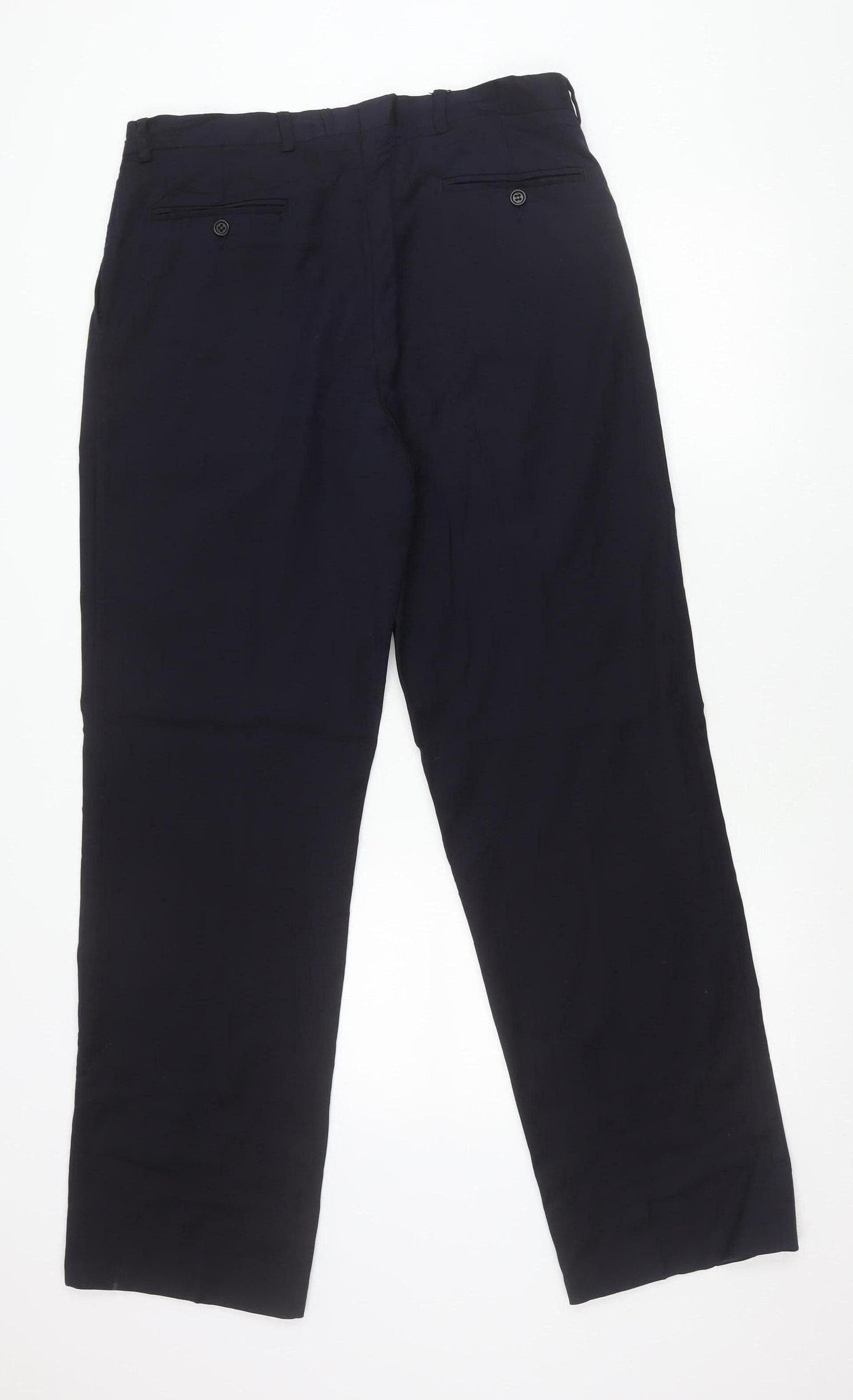 Jaeger Men’s Black Wool Pleated Dress Trousers Size 50R