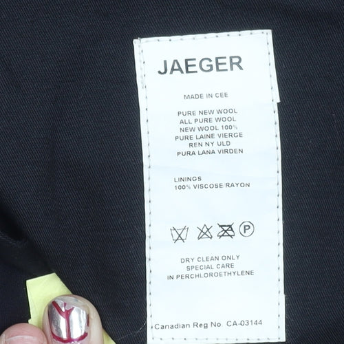 Jaeger Men’s Black Wool Pleated Dress Trousers Size 50R