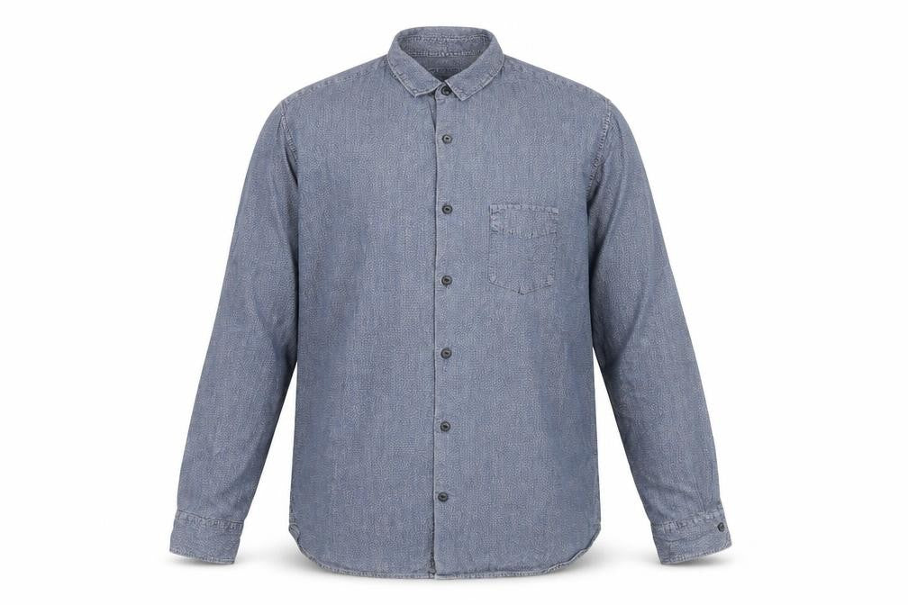 Rocha John Rocha Mens Blue M Long Sleeve Cotton Geometric Shirt