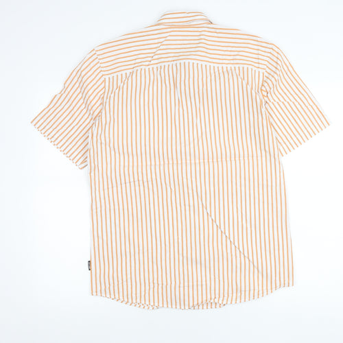 Only & Sons Mens White Orange Stripe Short Sleeve Regular Fit Shirt L