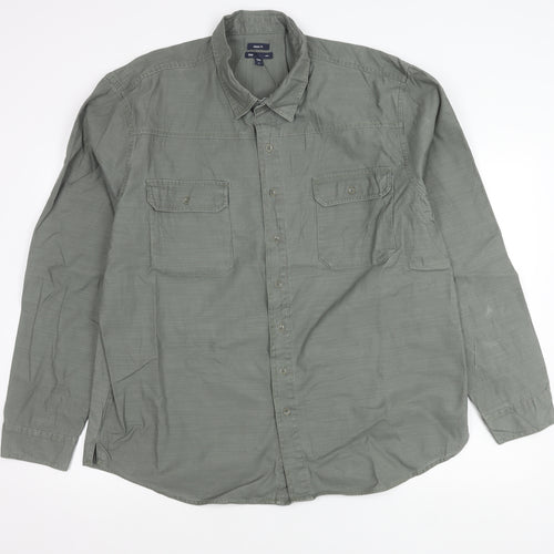 Gap Men’s Grey Classic Fit Long Sleeve Cotton Button-Up Shirt XL