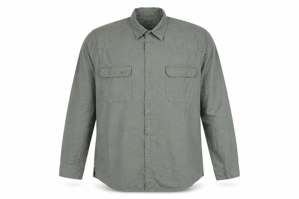 Gap Men’s Grey Classic Fit Long Sleeve Cotton Button-Up Shirt XL