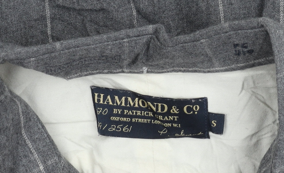 Hammond & Co Men’s Grey Check Button-Down Long Sleeve Cotton Shirt S