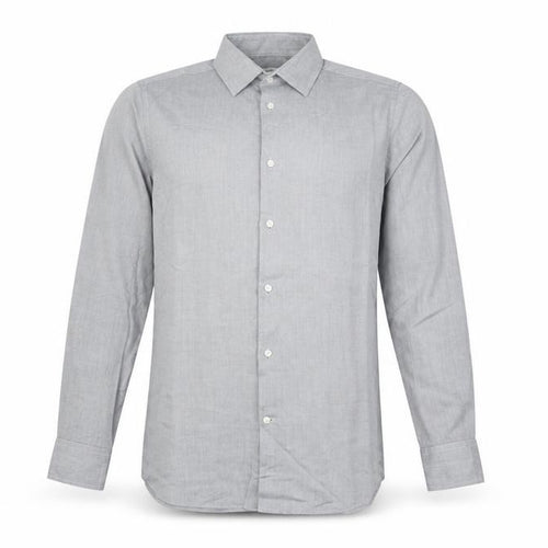 Next Men’s Grey Slim Fit Long Sleeve Button-Up Shirt 15.5in Collar