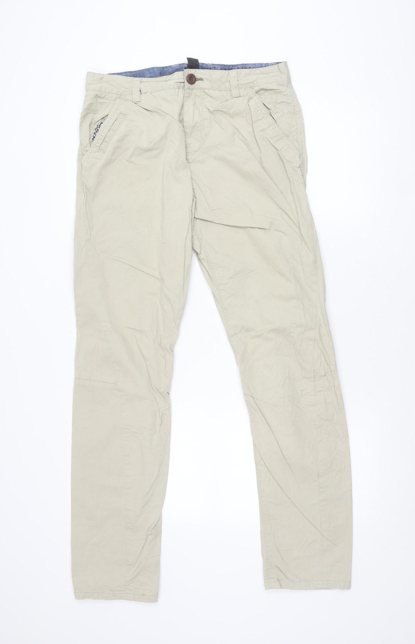 Next Teens Beige Chino Trousers 15 Plus Regular Straight Cotton