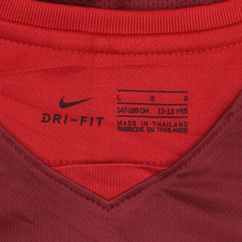 Nike Boys Red Football Jersey Long Sleeve Training Top Size 12-13Y