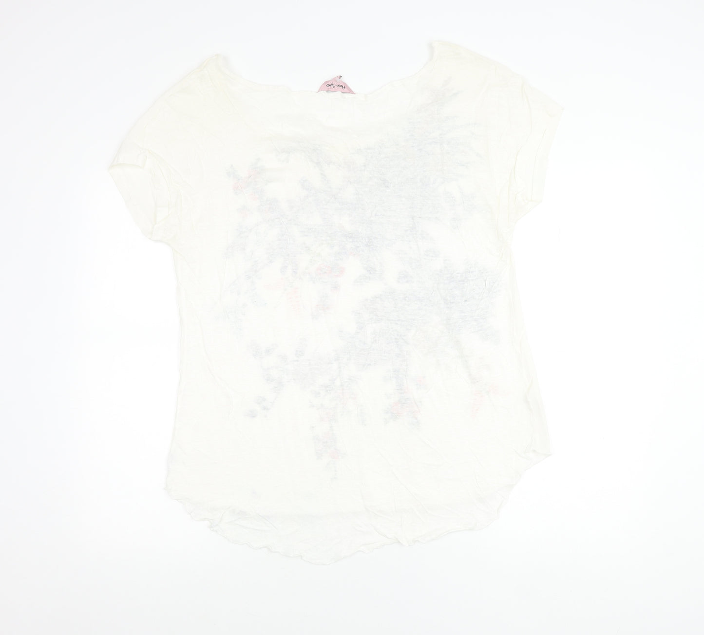 Phase Eight Womens White Floral Scoop Neck T-Shirt Size 14