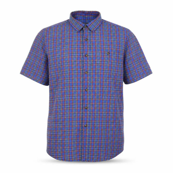 Topman Men’s Blue Check Cotton Button-Up Shirt L Classic Fit