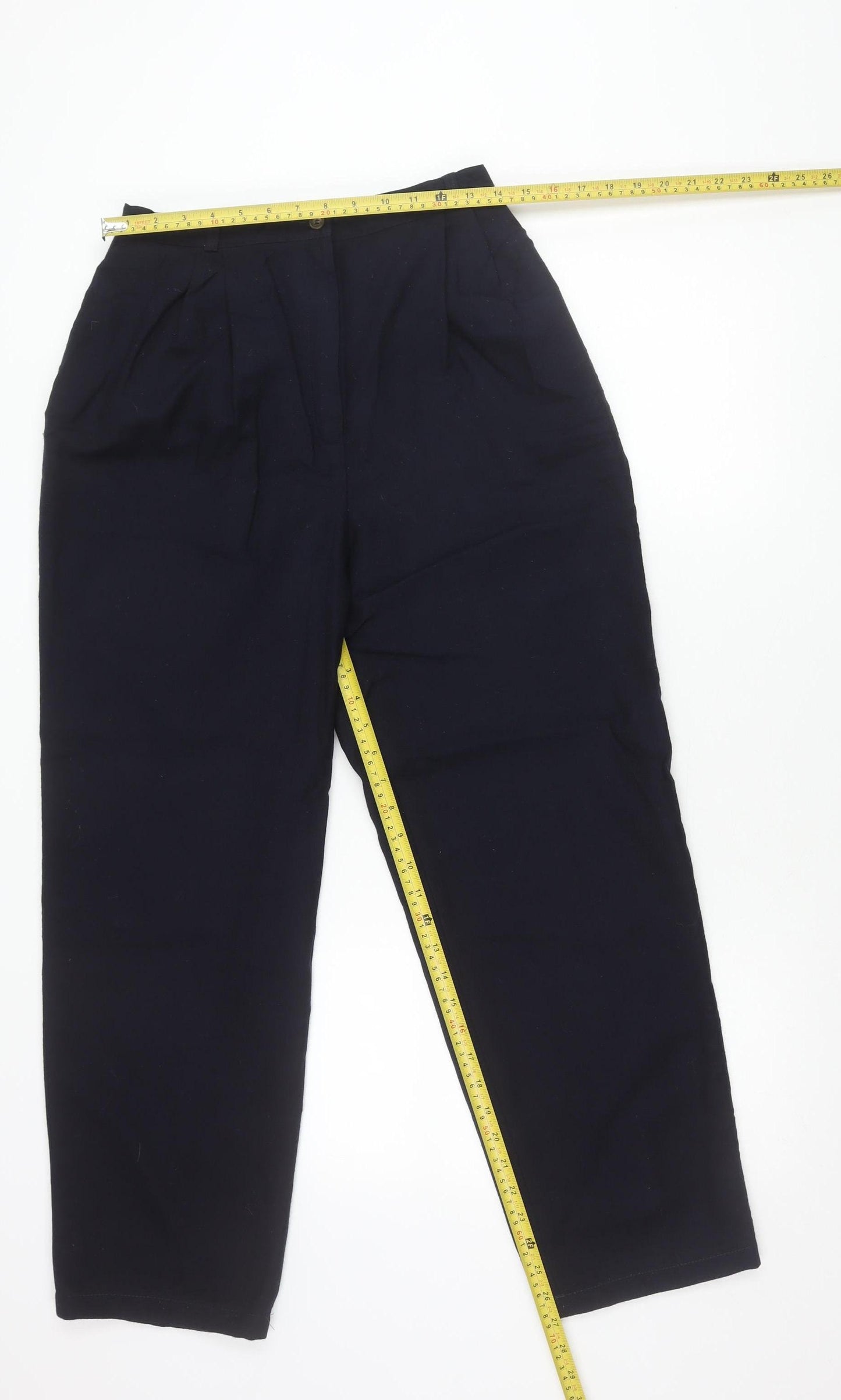 Harvé Benard Men’s Black Pleated Dress Trousers S Straight Leg