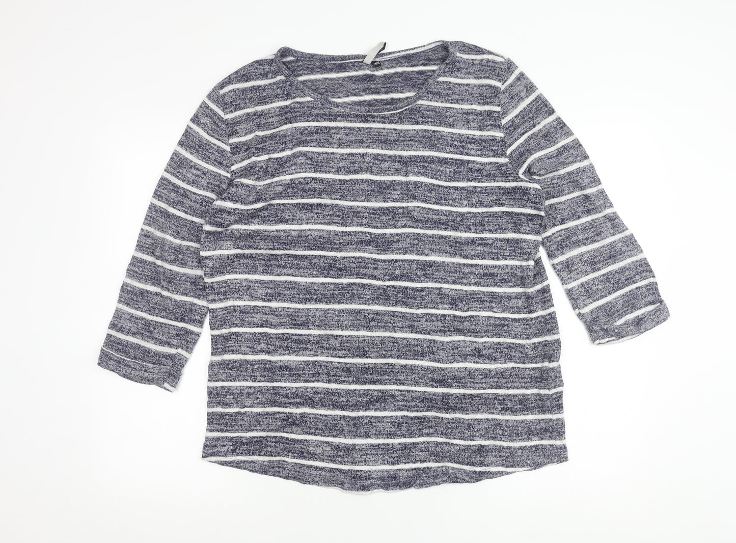 Intuition Women’s Blue Striped Pullover Jumper Size 14/16 3/4 Sleeve