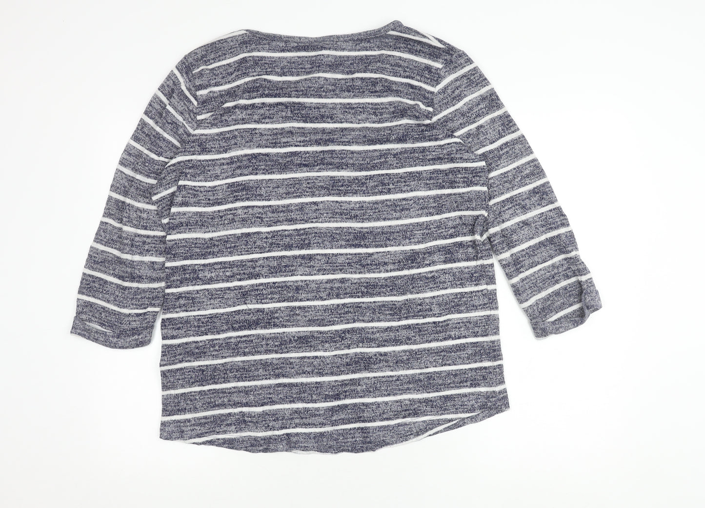 Intuition Women’s Blue Striped Pullover Jumper Size 14/16 3/4 Sleeve