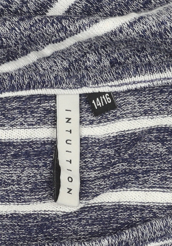 Intuition Women’s Blue Striped Pullover Jumper Size 14/16 3/4 Sleeve