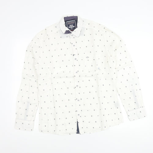 Killer Jeans Men’s White Cotton Long Sleeve Button-Up Shirt M