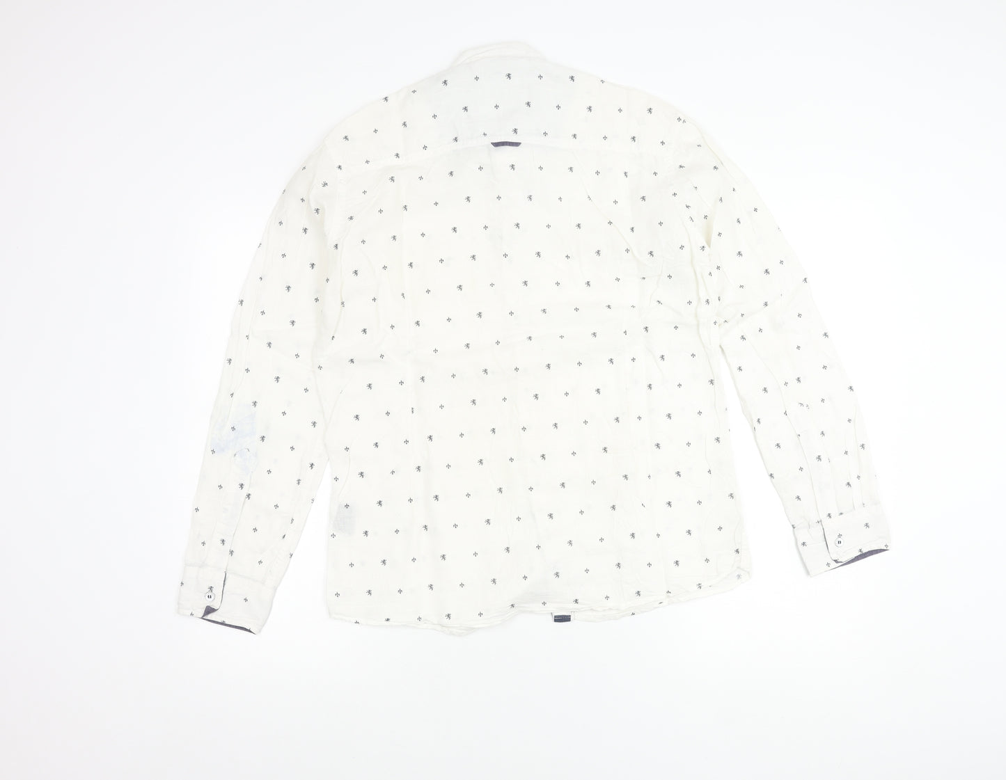 Killer Jeans Men’s White Cotton Long Sleeve Button-Up Shirt M