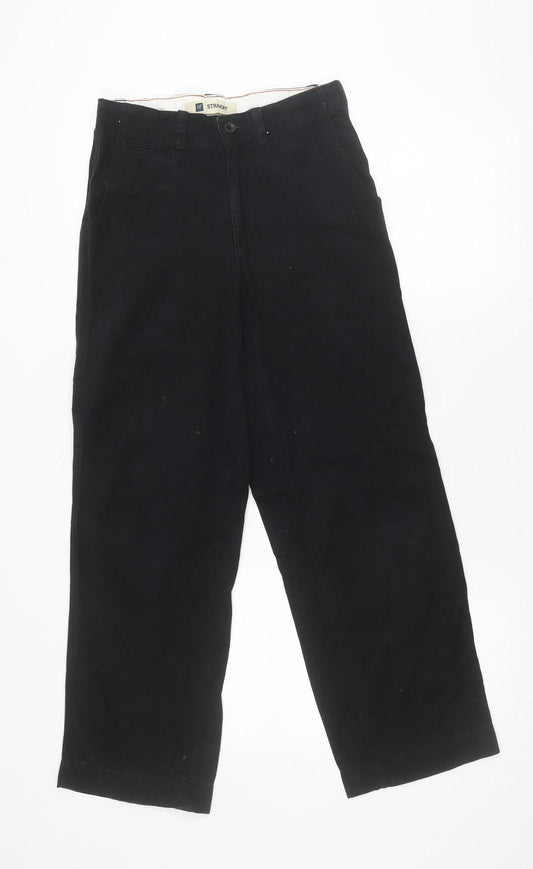 GAP Boys Black Chino Trousers Age 12 Years Straight Leg Cotton
