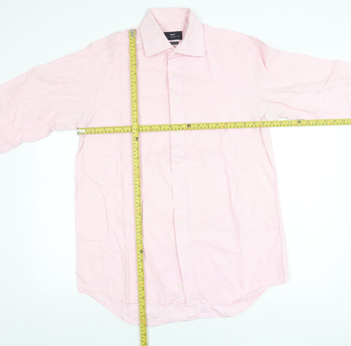 Paul Costelloe Men’s Pink 16.5 Classic Fit Cotton Shirt