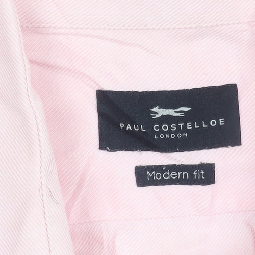 Paul Costelloe Men’s Pink 16.5 Classic Fit Cotton Shirt