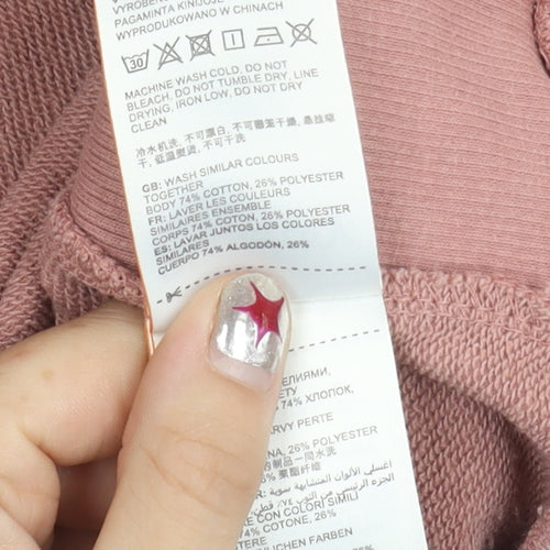 Superdry Men’s Pink Pullover Sweatshirt M Crew Neck Long Sleeve Logo