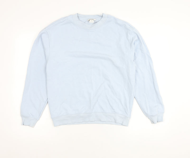 Monki Women’s Blue XS Pullover Sweatshirt Crew Neck Casual