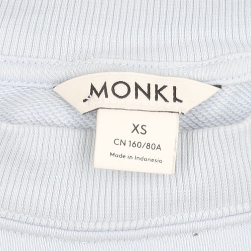 Monki Women’s Blue XS Pullover Sweatshirt Crew Neck Casual