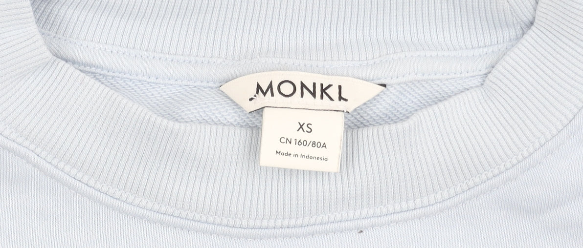 Monki Women’s Blue XS Pullover Sweatshirt Crew Neck Casual