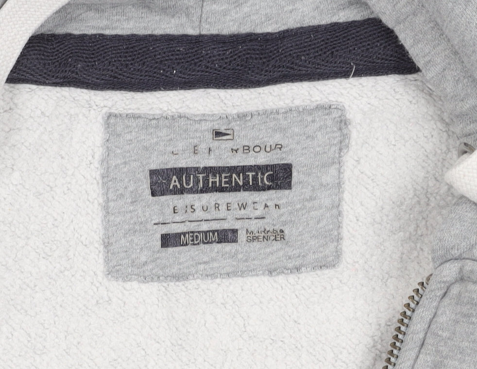 Marks and Spencer Mens Grey Medium Hooded Zip Jacket