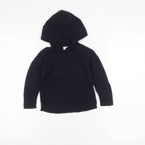Zara Girls Blue Knit Pullover Hoodie 3-4 Years Long Sleeve