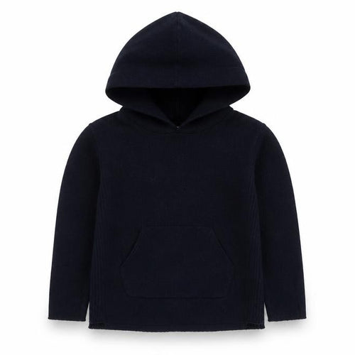 Zara Girls Blue Knit Pullover Hoodie 3-4 Years Long Sleeve