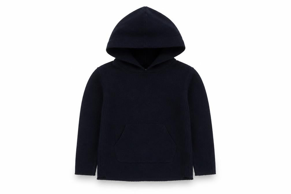 Zara Girls Blue Knit Pullover Hoodie 3-4 Years Long Sleeve