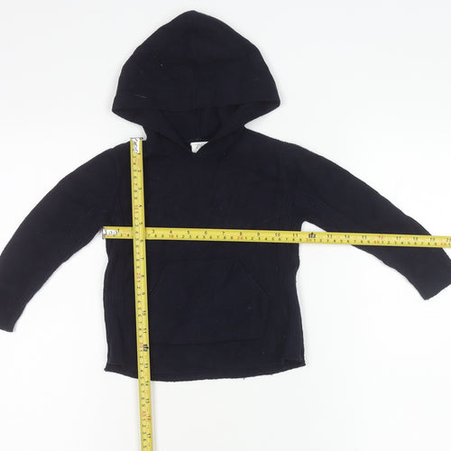 Zara Girls Blue Knit Pullover Hoodie 3-4 Years Long Sleeve