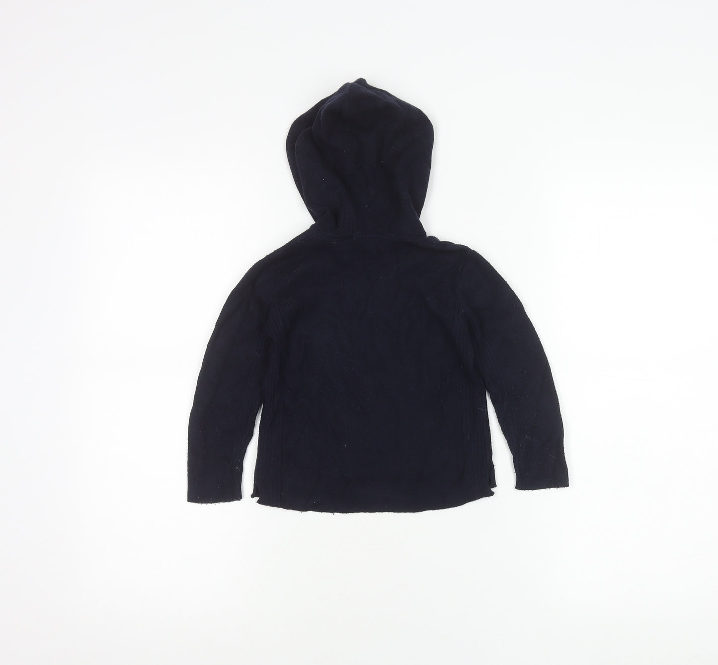 Zara Girls Blue Knit Pullover Hoodie 3-4 Years Long Sleeve