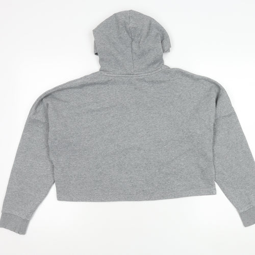 Puma Girls Grey Pullover Hoodie 13-14 Years Graphic Logo Sportswear
